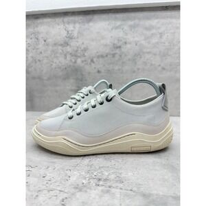 Lanvin mens leather trimmed mesh sneakers